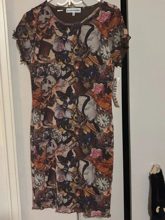 Almost Famous Multi-Color Printed Mini Dress - Picture 2 of 6